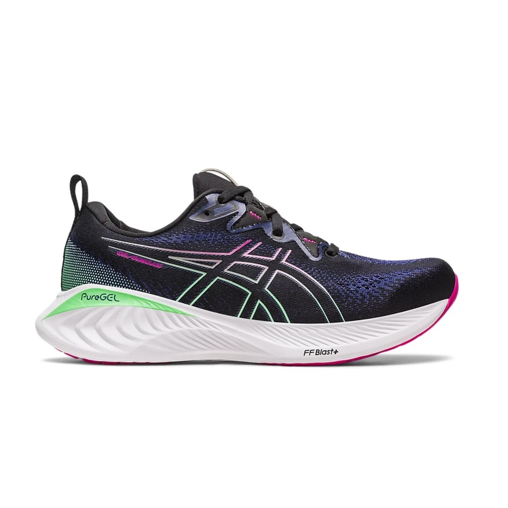 Womens Size 5- ASICS Gel-Cumulus 25 Running Shoes Black/Pink Rave Sneakers NEW